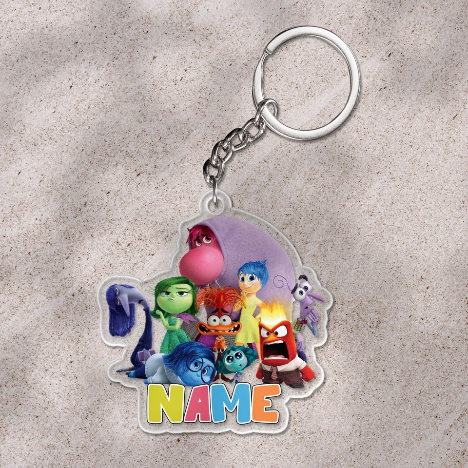 Disney Inside Out 2 keychain, Custom Name Inside Out keychain