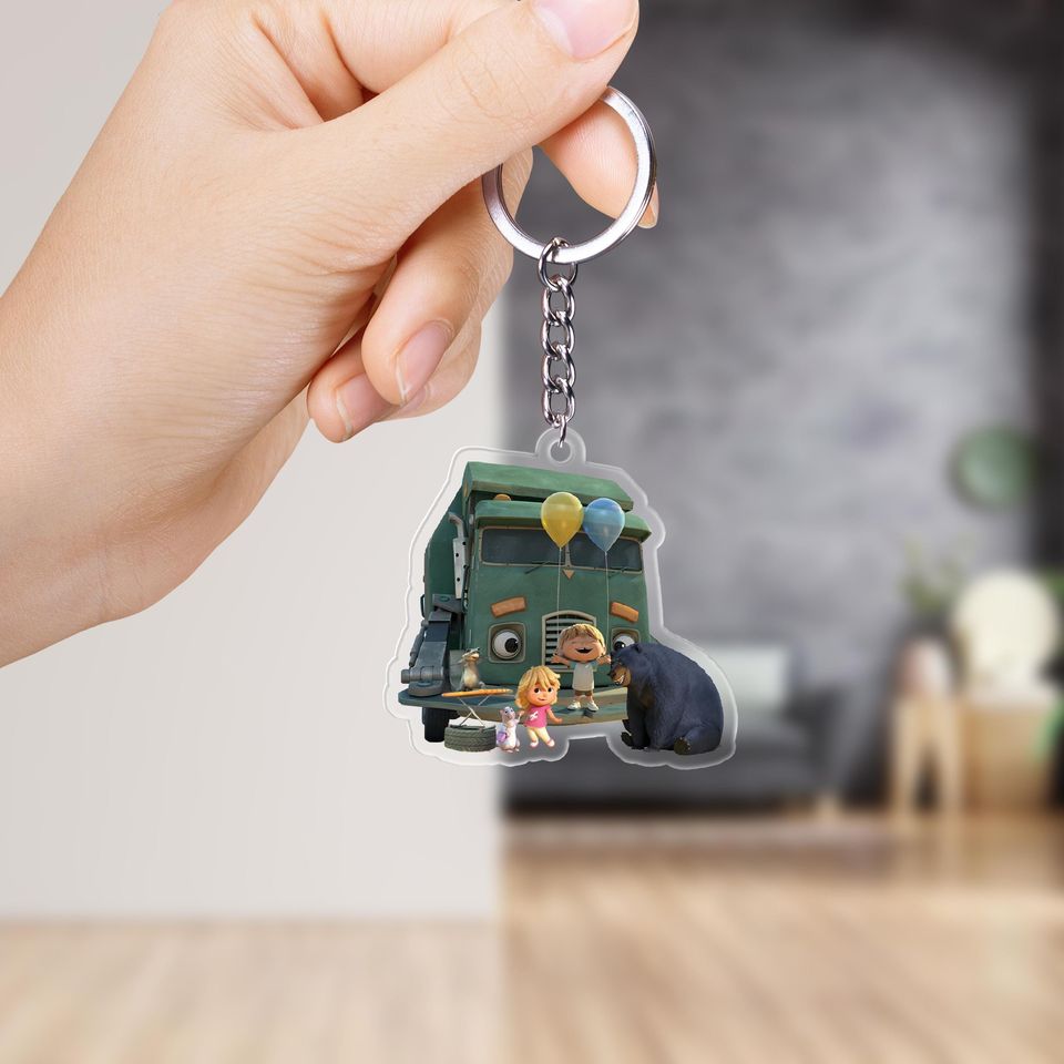 Trash Truck Acrylic Keychain, Disney Cutout Keychain, Personalized Christmas Keychain