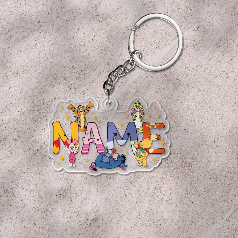 Personalized Winnie The Pooh Disney Christmas Keychain