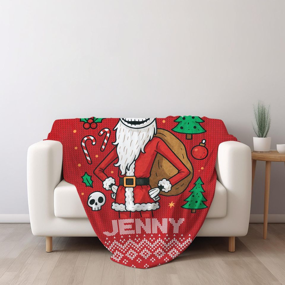 Personalized Blanket, Custom Blanket, Jack Skellington Blanket