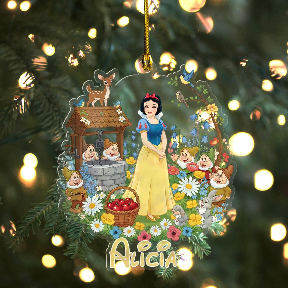 Snow White Princess Christmas Ornaments, Custom Christmas Acrylic Ornament