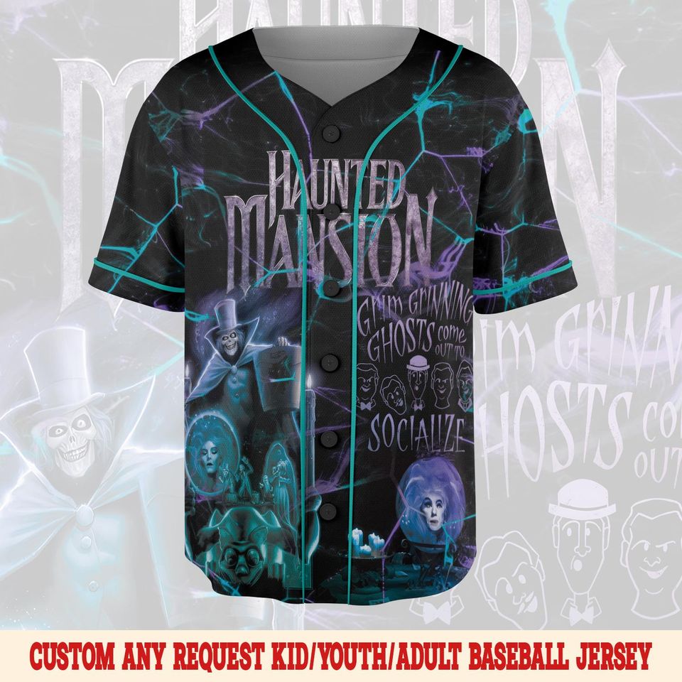 Custom Haunted Mansion Baseball Jersey, Haunted Mansion Jersey Team