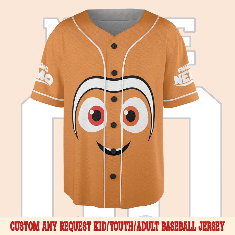 Finding Nemo Baseball Jersey, Personalized Number Name Jersey