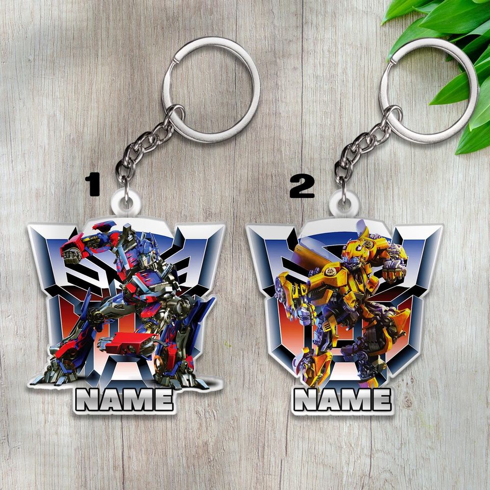 Personalized Transformer Christmas keychains, Prime inspired keychain, Name keychain