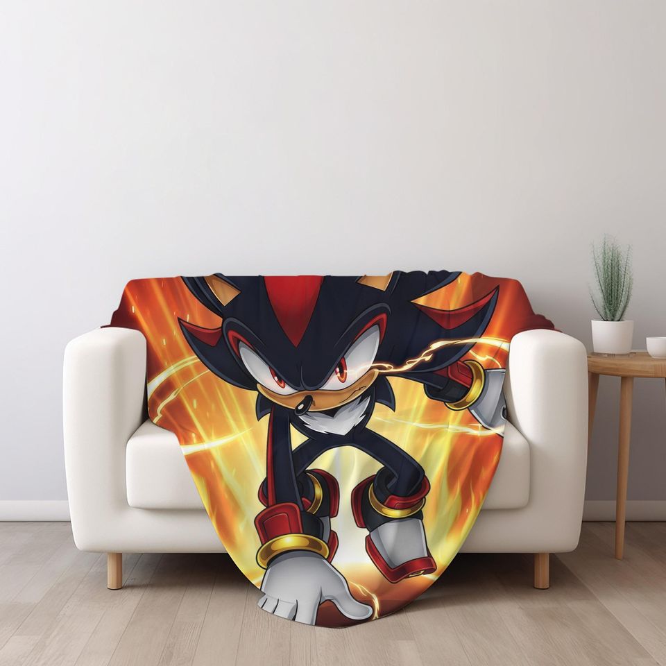 Custom Sonic or Shadow The Hedgehog Blanket, Custom Name Blanket