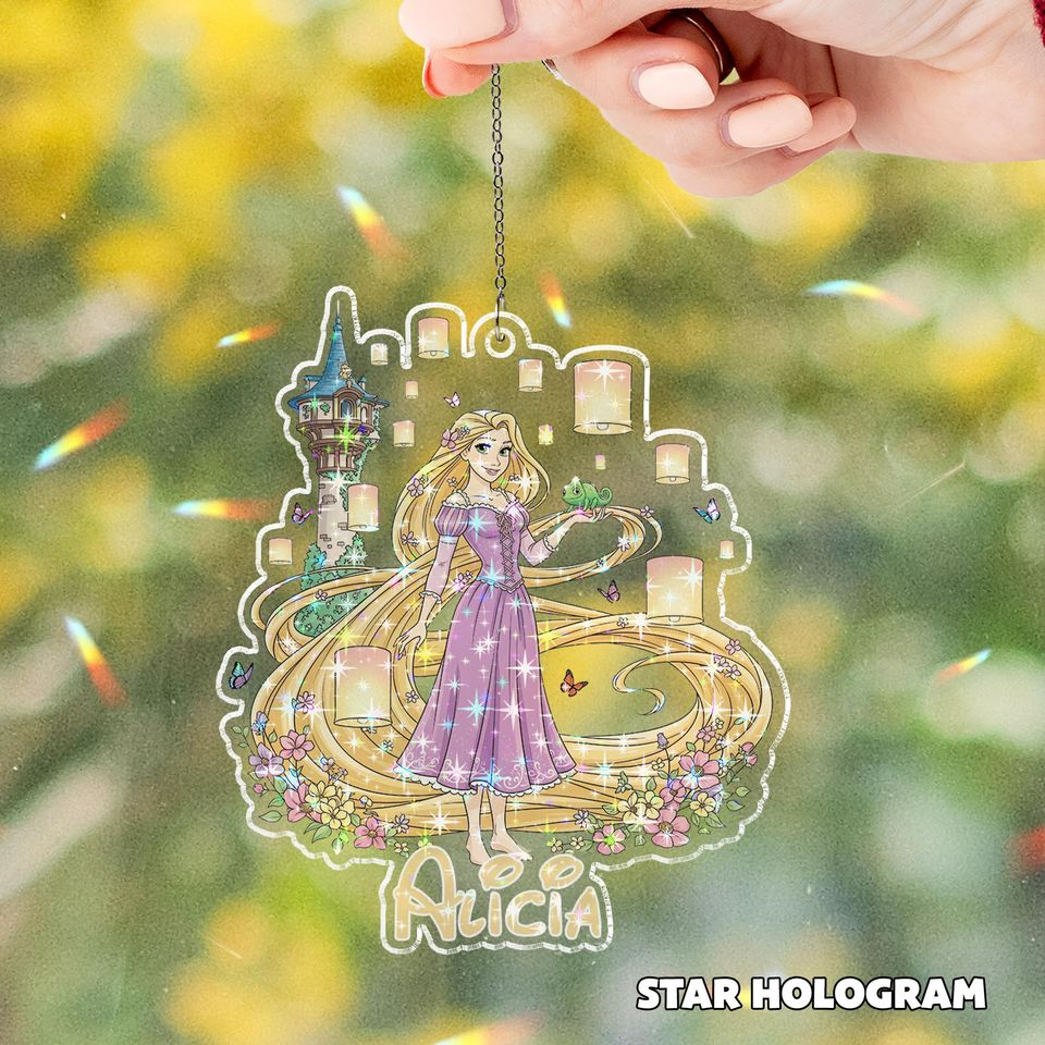 Personalized Princess Rapunzel Acrylic Ornament, Tangled Christmas Decorations