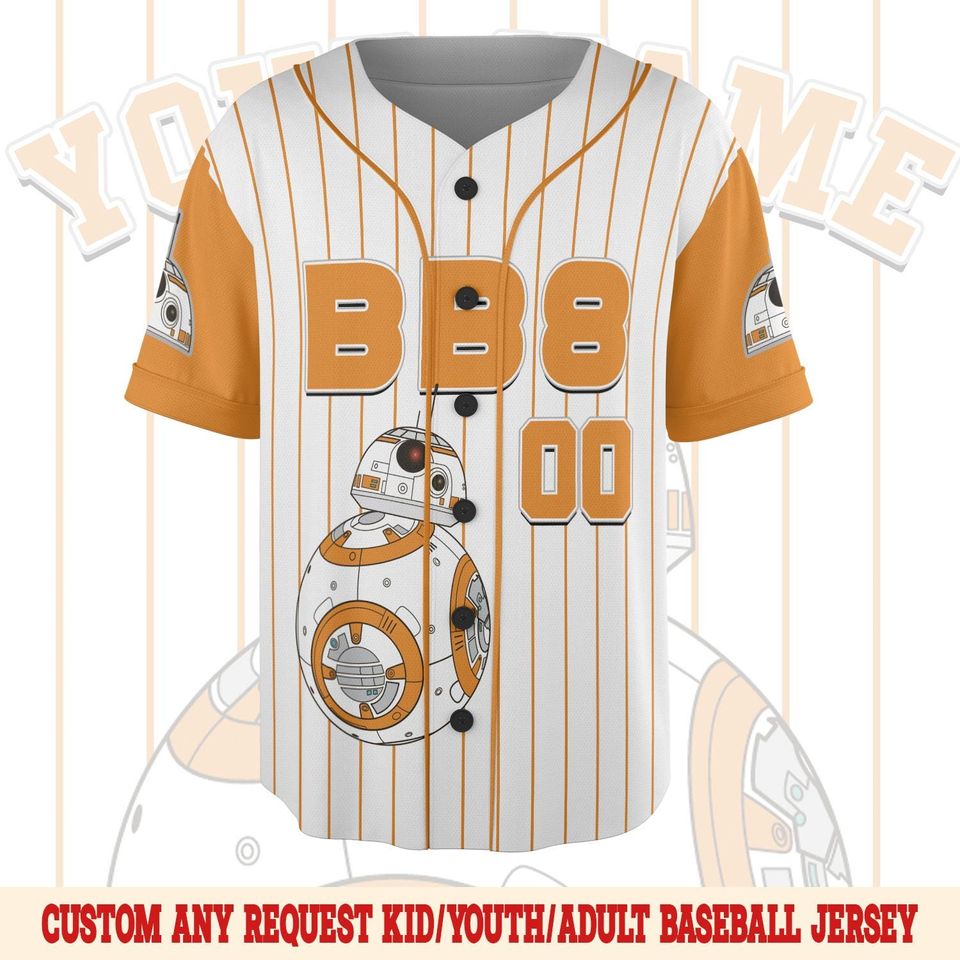 Star Wars R2D2 and BB8 Baseball Jersey  Droid Galaxy Shirt
