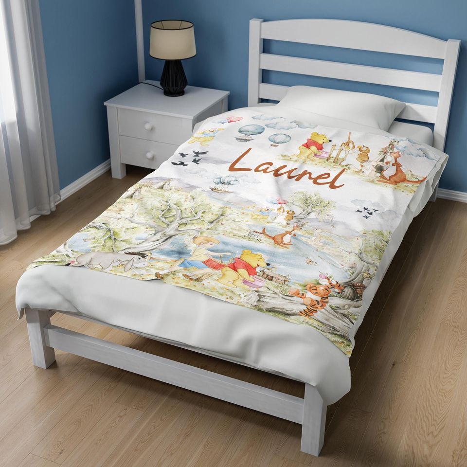 Personalized Winnie The Pooh Blanket/Pooh Bear Blanket/Winnie The Pooh And Friends Blanket