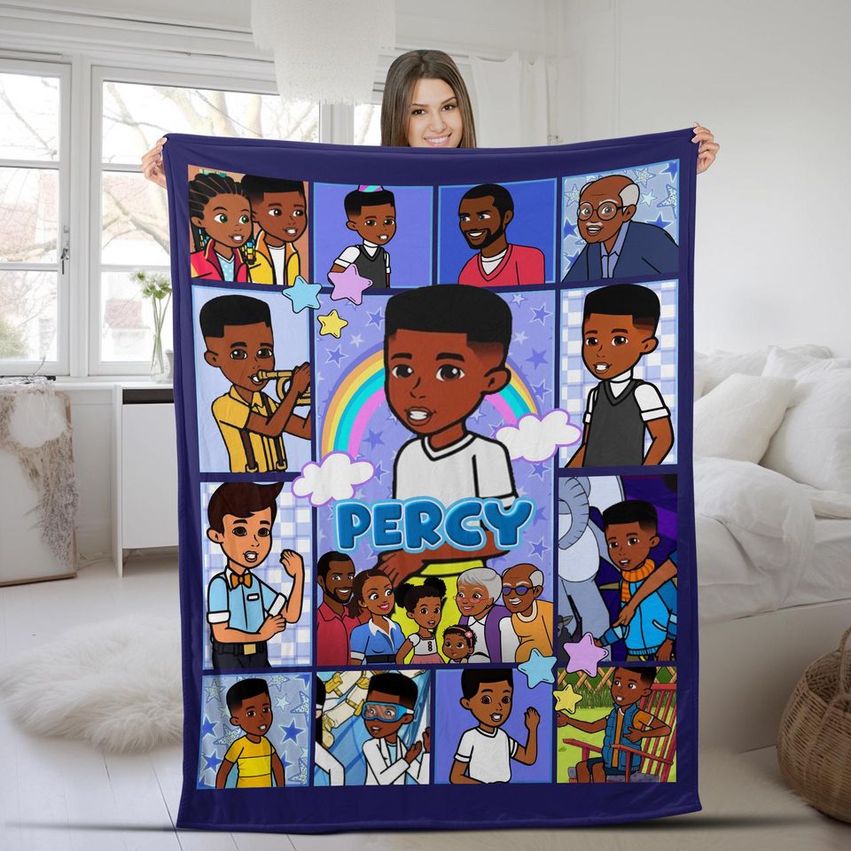 Custom Gracie's Corner Birthday Boy Blanket, Gracie's Corner Boy Blanket