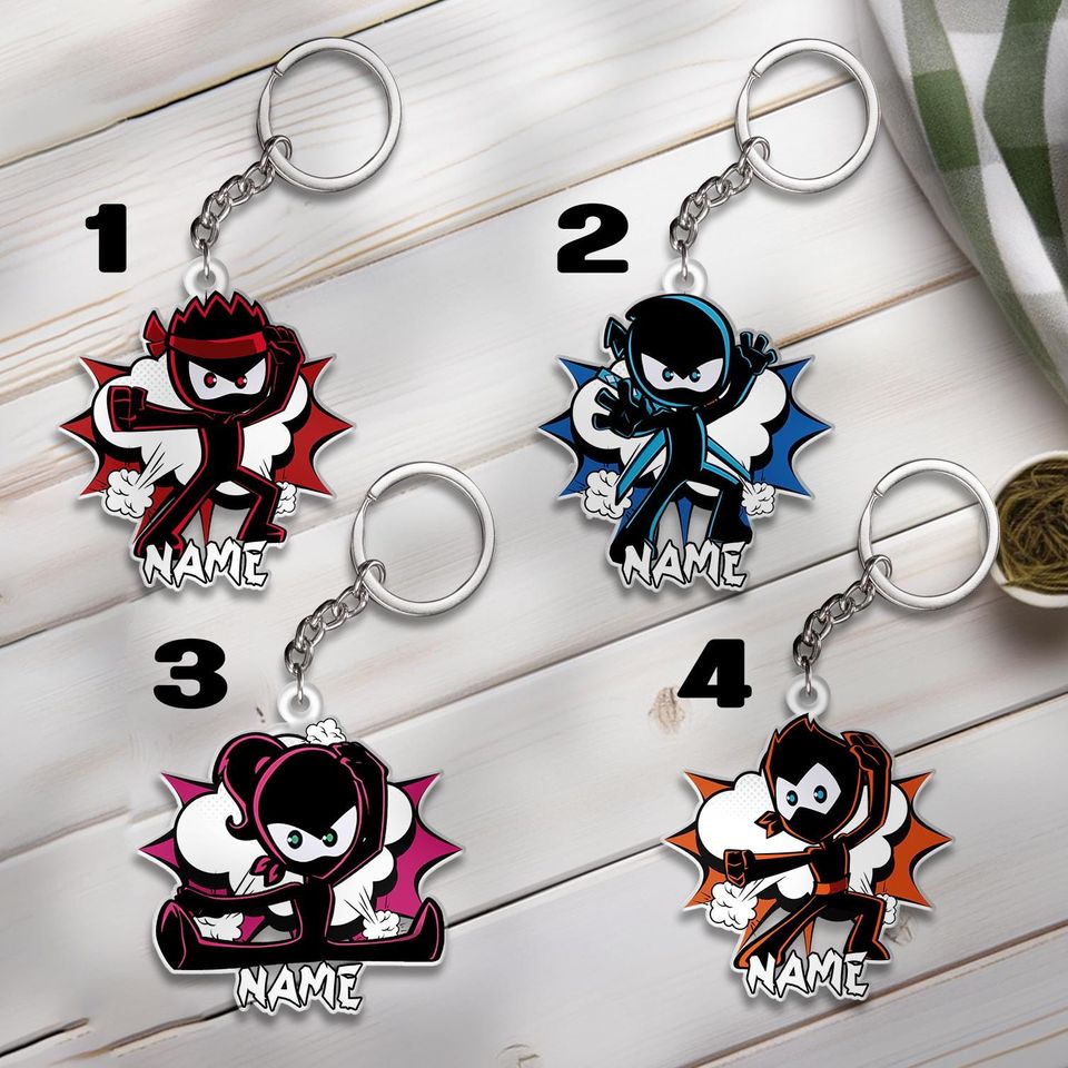Custom Ninja Kidz keychain, Ninja Kidz Warrior keychain, Ninja Warrior, Custom Name