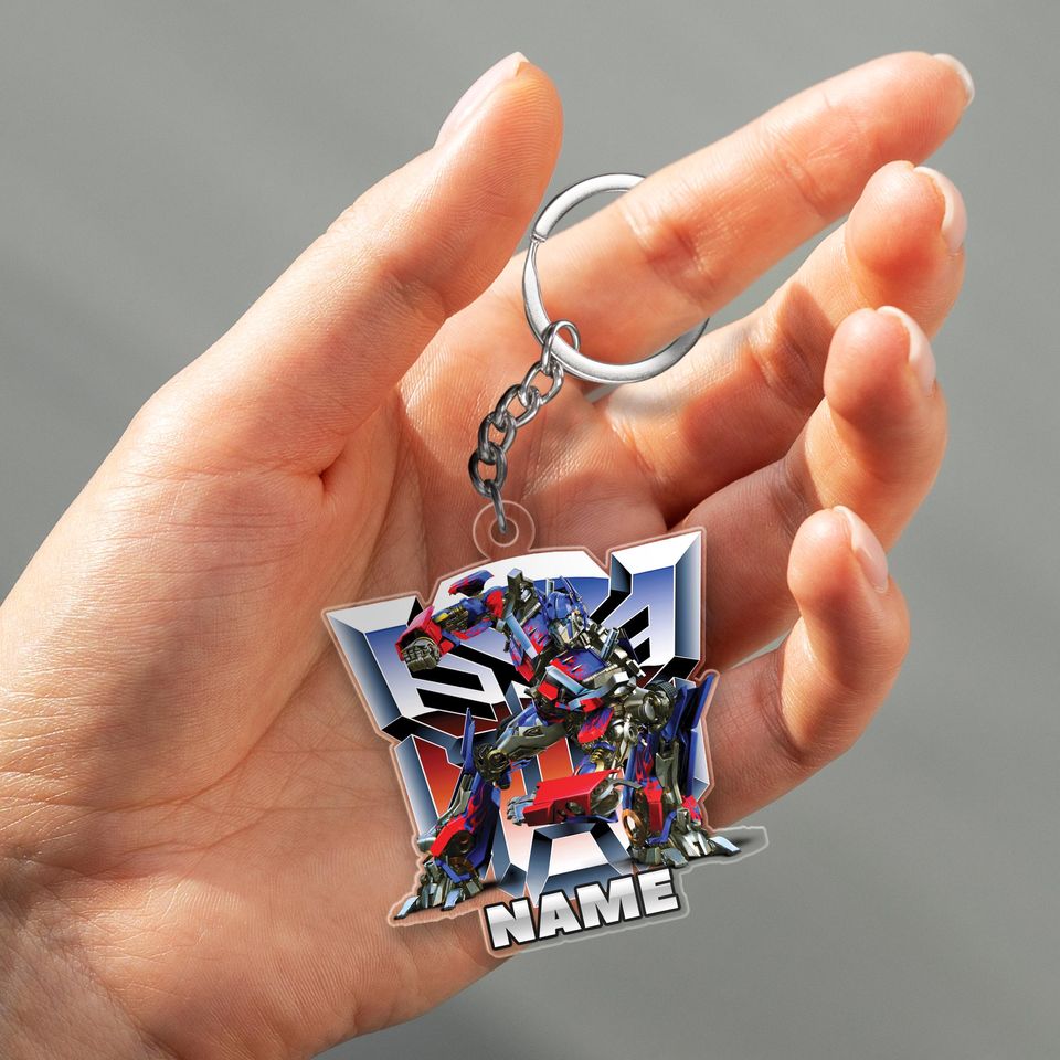 Personalized Transformer Christmas keychains, Prime inspired keychain, Name keychain