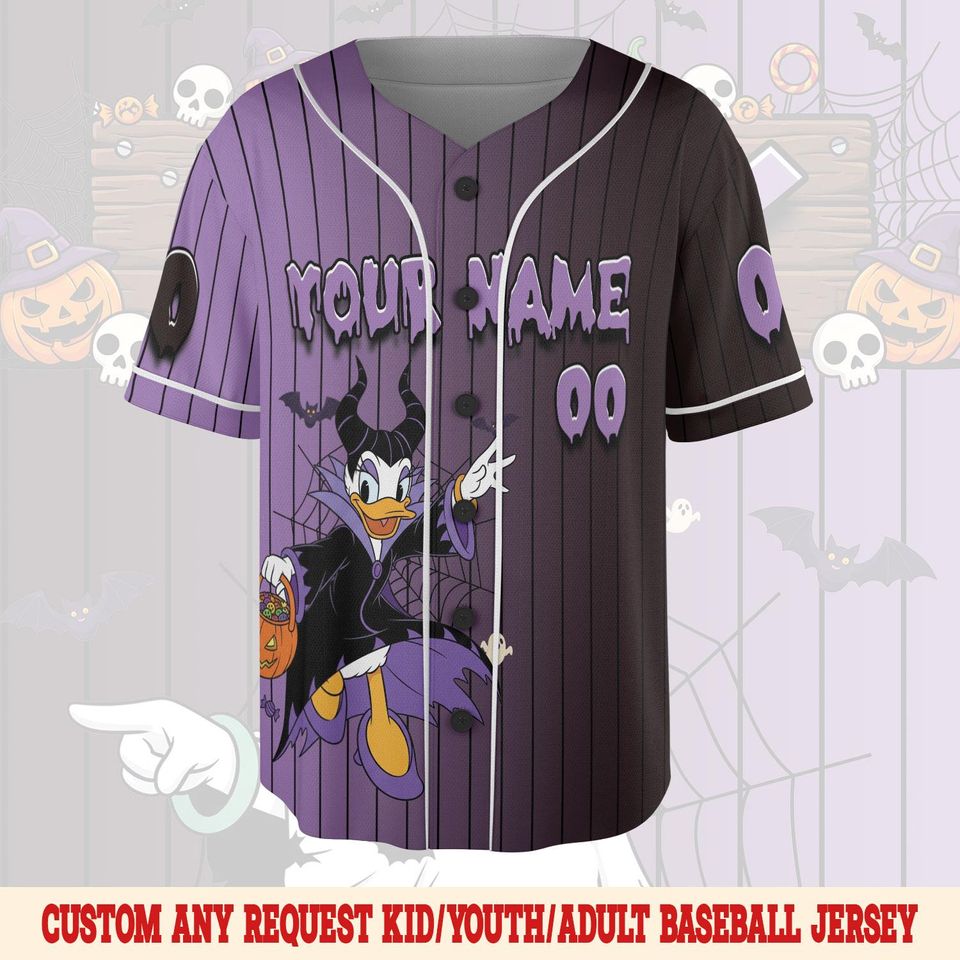 Custom Mickey And Friends Halloween Baseball Jersey