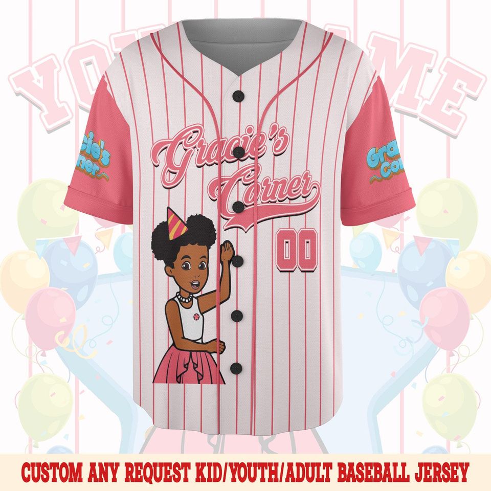 Custom Gracie's Corner Baseball Jersey, Gracie's Corner Baseball Jersey