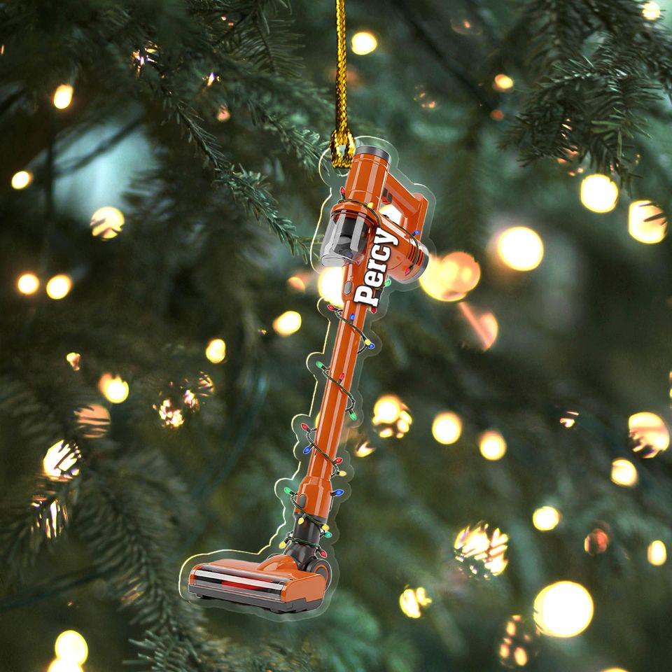 Personalized 2D Flat Vacuum Cleaner Christmas Acrylic Ornament