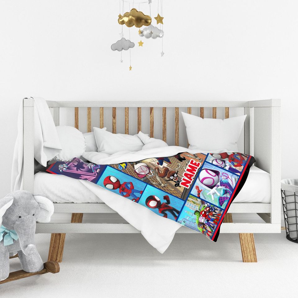 Personalized Spidey and His Amazing Friends Blanket Amazing Friends Fleece Blanket Spiderman Birthday Blanket Spiderman Blanket