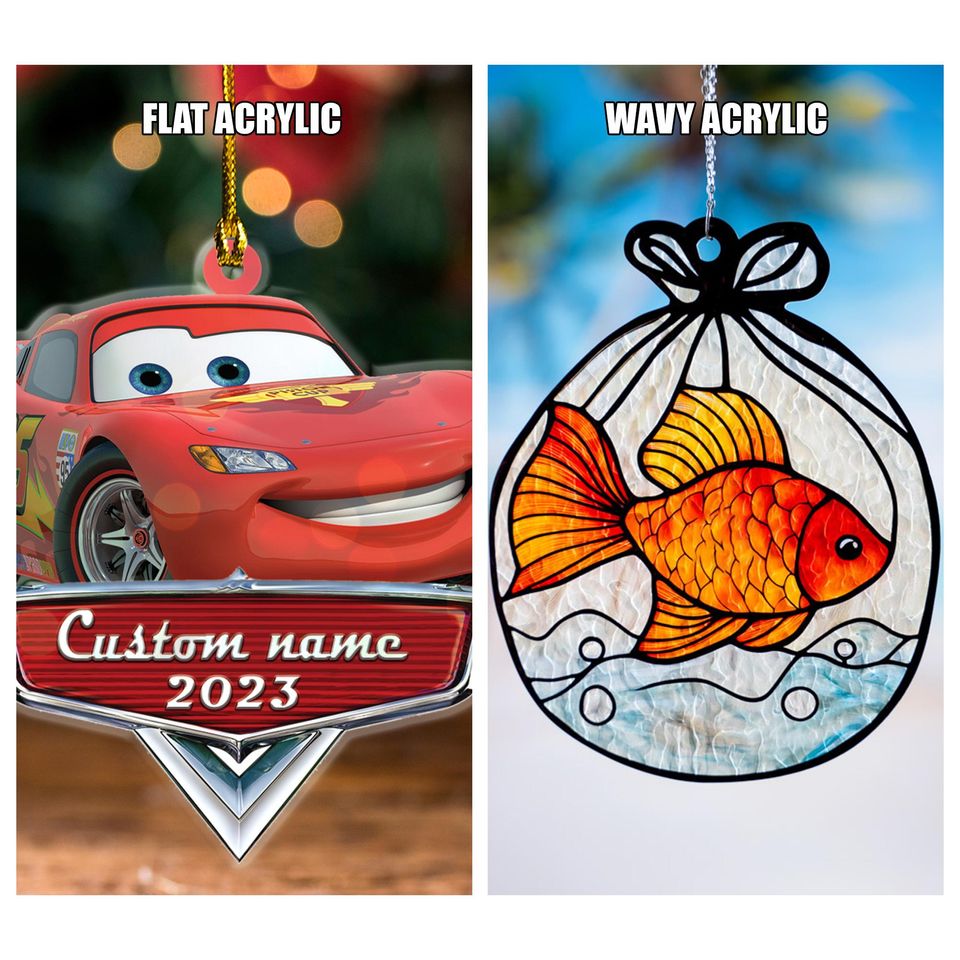 Custom Transformers Bumblebee Christmas 2D Flat Acrylic ornament, Personalized ornaments