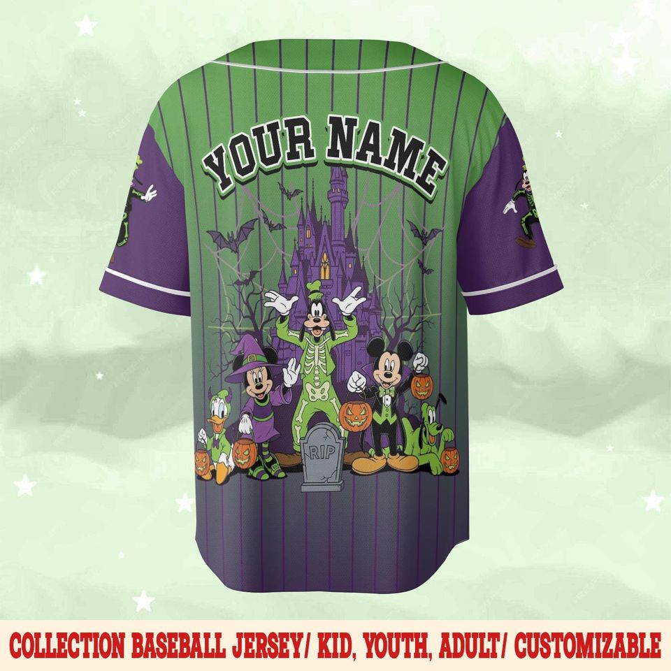 Personalized Disney Mickey And Friends Oogie Boogie Halloween Baseball Jersey
