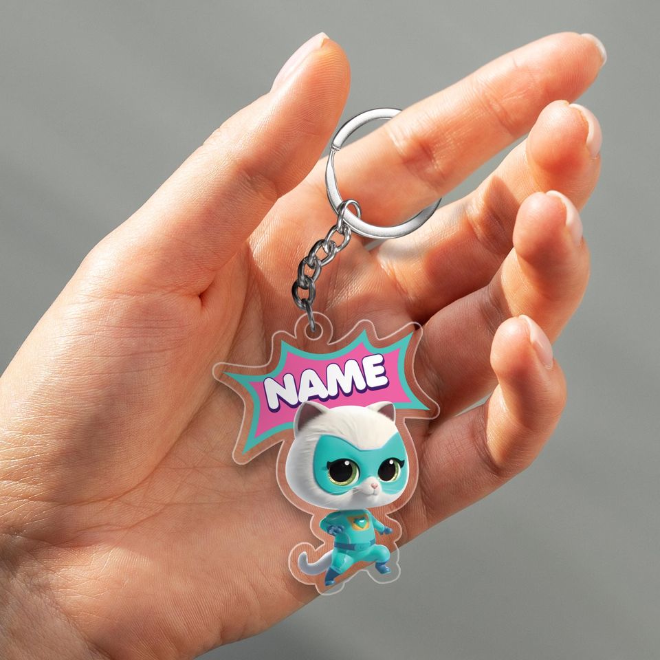 Personalized SuperKitties Cutout Keychain