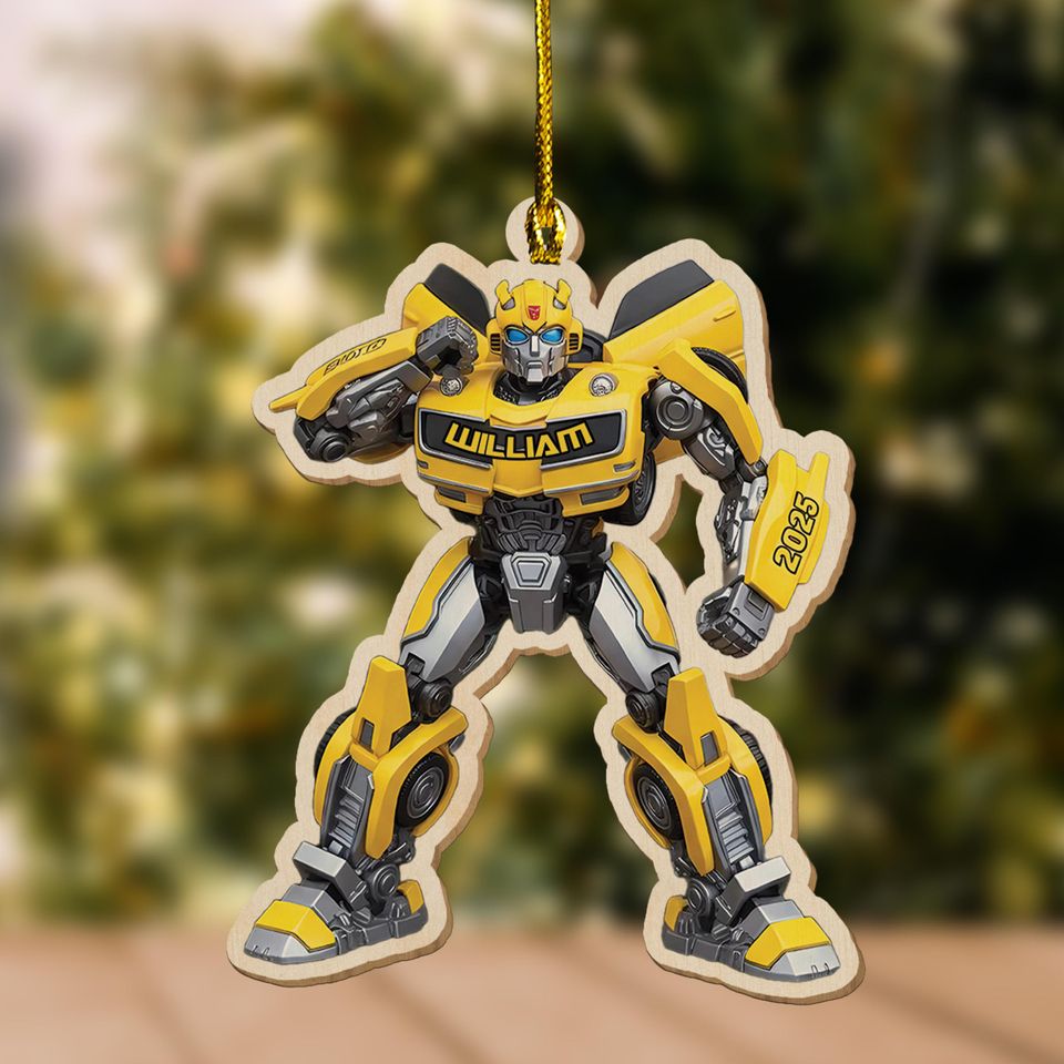 Custom Name Transformers Bumblebee Christmas Acrylic Ornament