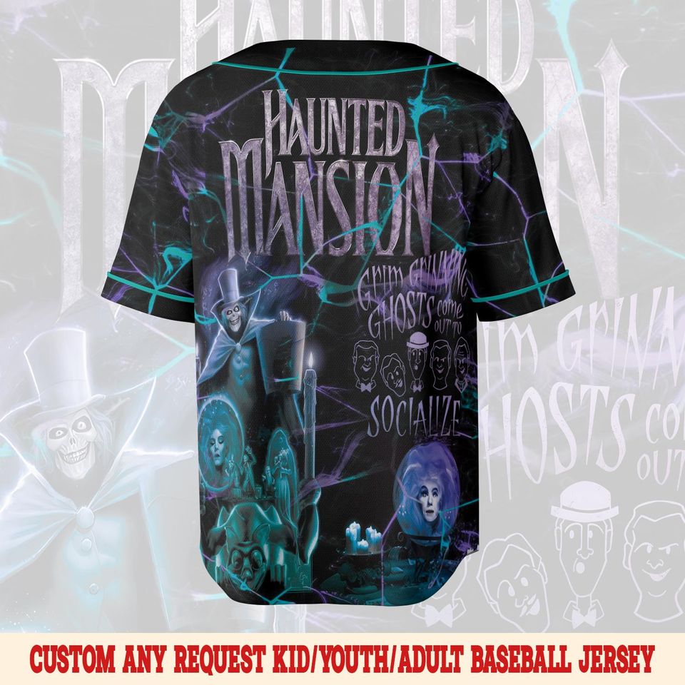 Custom Haunted Mansion Baseball Jersey, Haunted Mansion Jersey Team