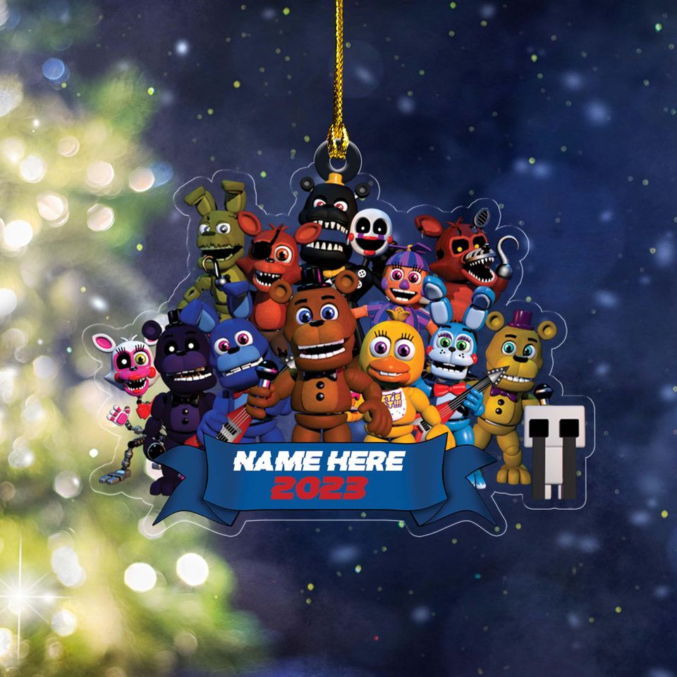 Custom Name Five Nights at Freddy's Christmas Acrylic Ornament