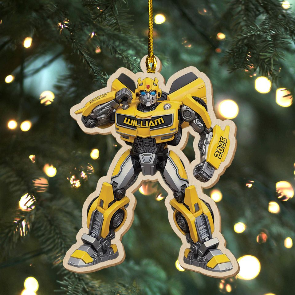 Custom Name Transformers Bumblebee Christmas Acrylic Ornament