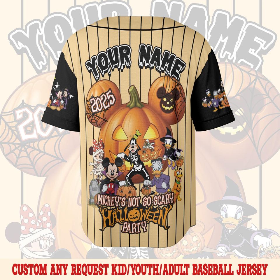 Personalized Disney Mickey & Friends Halloween Baseball Jersey