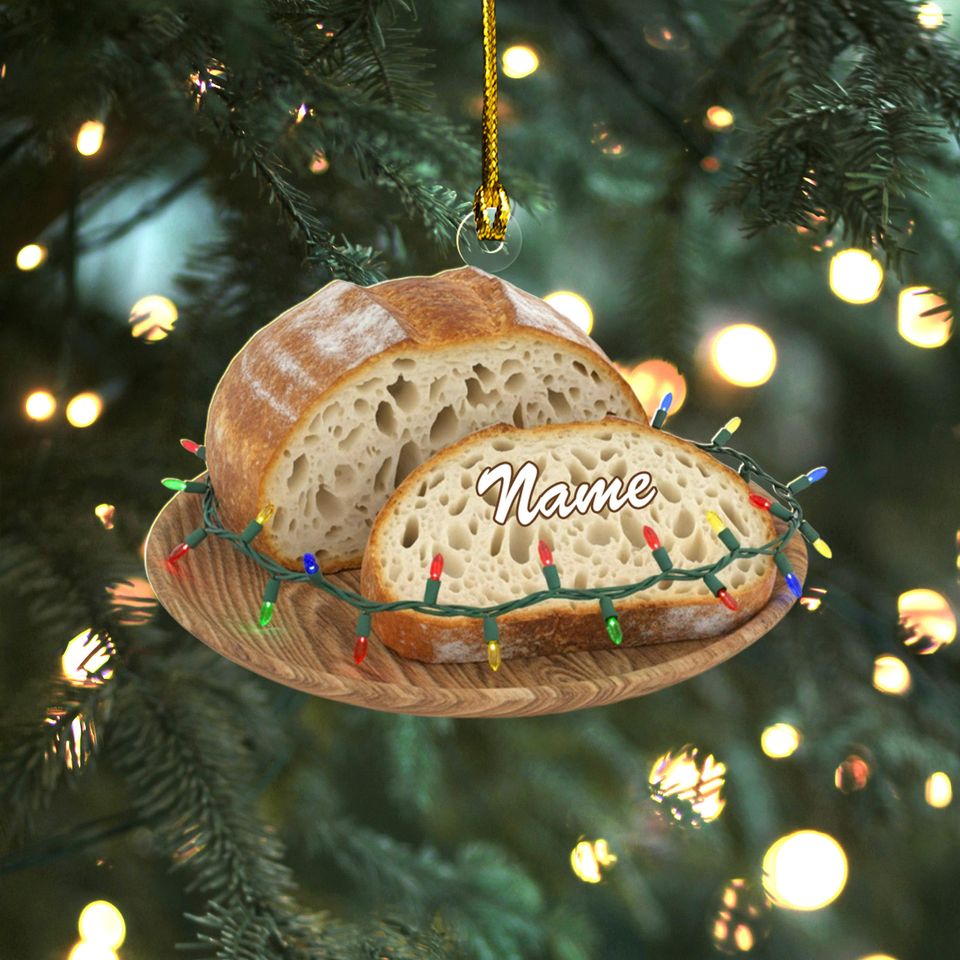 Personalized Sourdough Starter Jar Christmas Ornament, Sourdough Ornament Gift