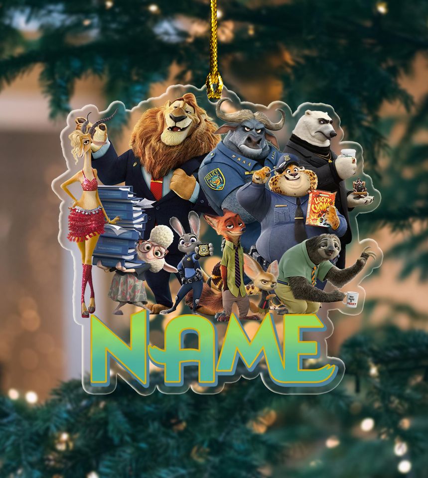 Personalized Zootopia Ornament, Disney Zootopia Acrylic Ornament