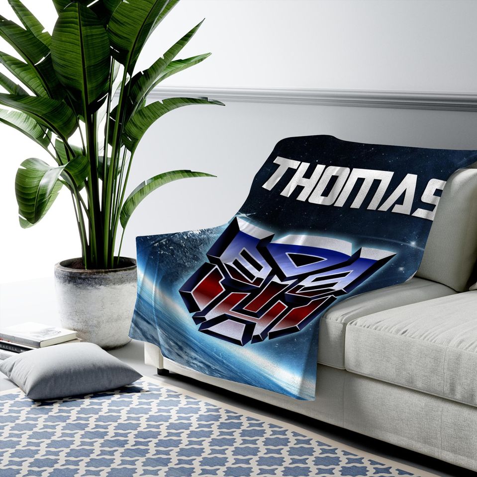 Custom Transformer Blanket Personalized Robot Blankets Boy Bed Room Blanket