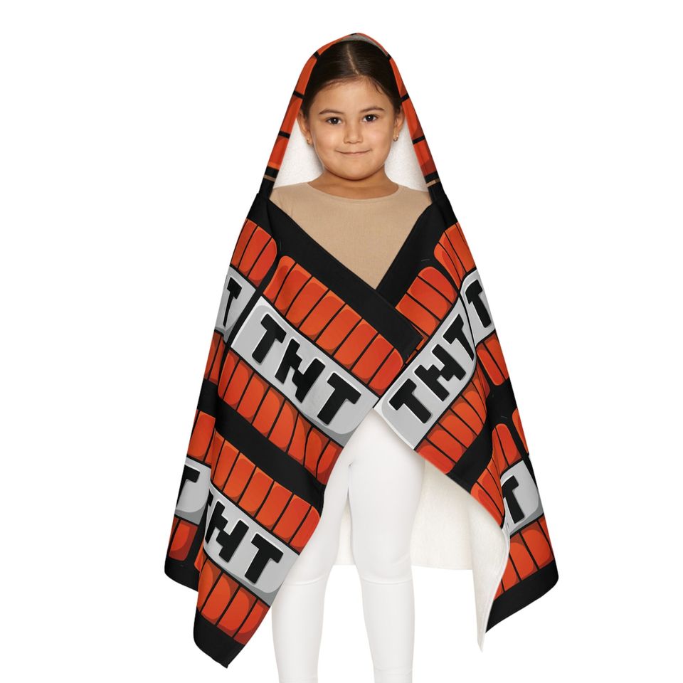 Hooded Towel TNT Block- Minecrafterer Gift- Kids Towel- Beach Day- Pool Day- Gift for Miners