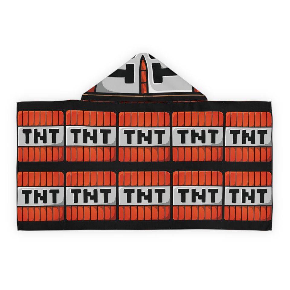 Hooded Towel TNT Block- Minecrafterer Gift- Kids Towel- Beach Day- Pool Day- Gift for Miners
