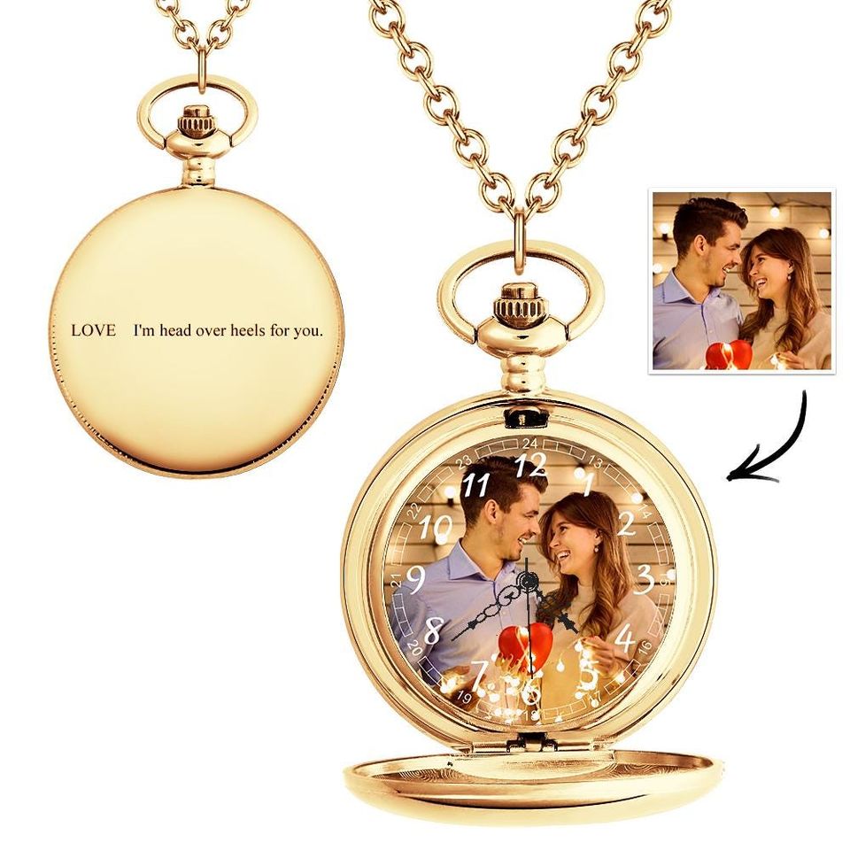 Personalised Engravable Photo Pocket Watch Gift