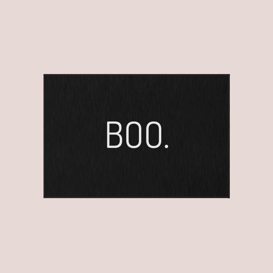 Halloween doormat boo rug black boo doormat for Halloween ghost doormat minimalist Halloween mat classy Halloween decor simple
