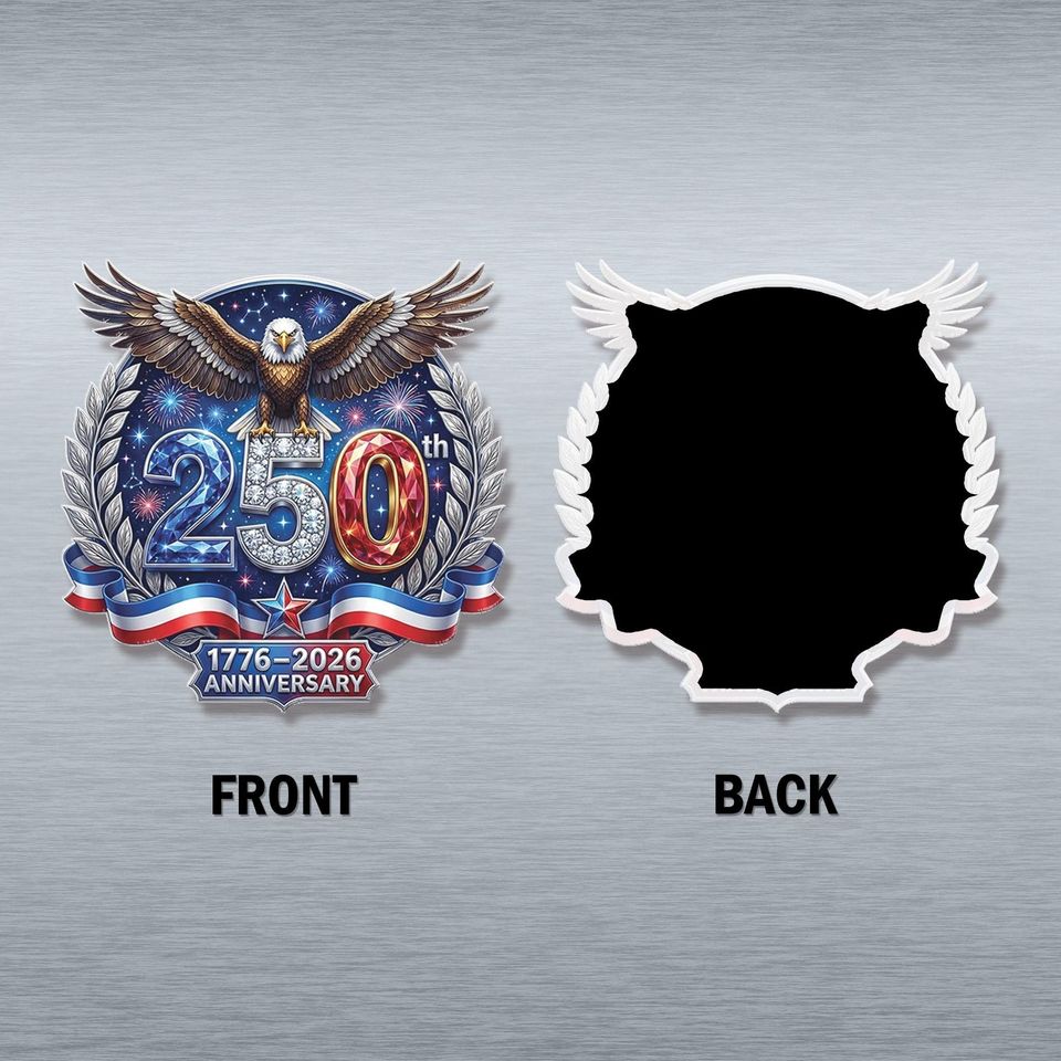 250th Anniversary Acrylic Magnet: 1776-2026 Semiquincentennial Decor, Patriotic Eagle Refrigerator Accessory