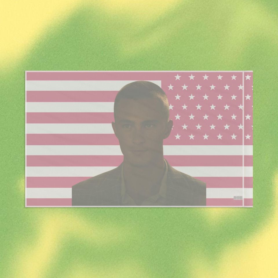 Drew Starkey Pink Flag, Wall decor, Room decor, Gift for her, Present, Rafe Cameron