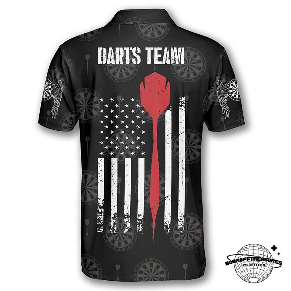 American Flag Darts Polo Shirt for Men