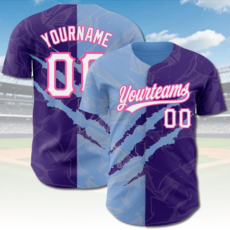 Custom Graffiti Baseball Jersey - Split Color Personalized Team Shirt