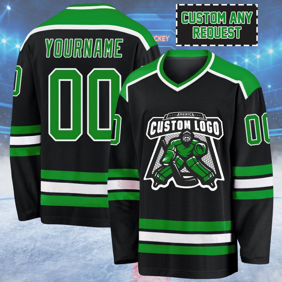 Custom Men's Hockey Jersey with Team Logo, Personalized Name and Number, Ice Hockey Uniform for Men, Women, Youth