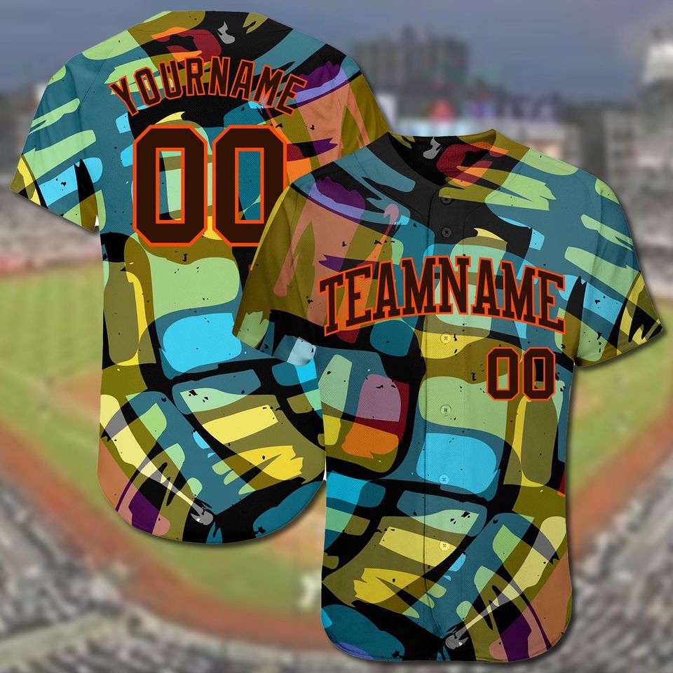 Customizable Baseball Jersey with Graffiti Galaxy Art and Personalized Team Shirt