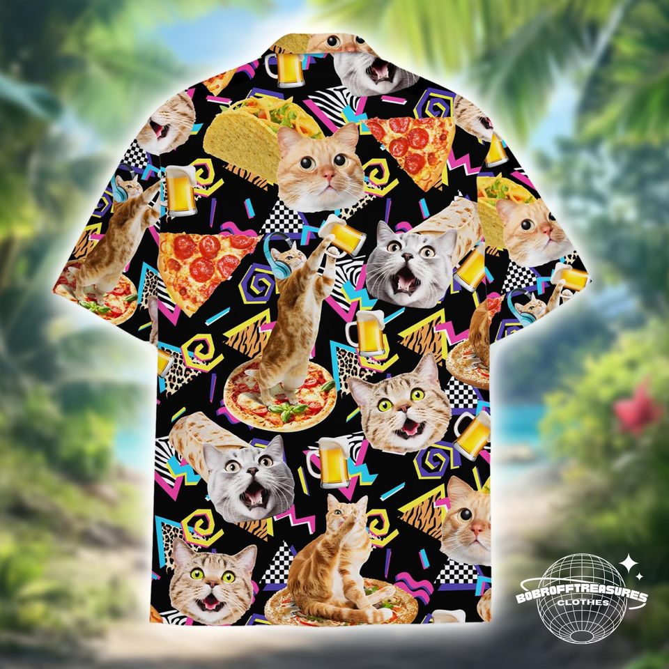 Cat Beer Pizza Hawaiian Shirt