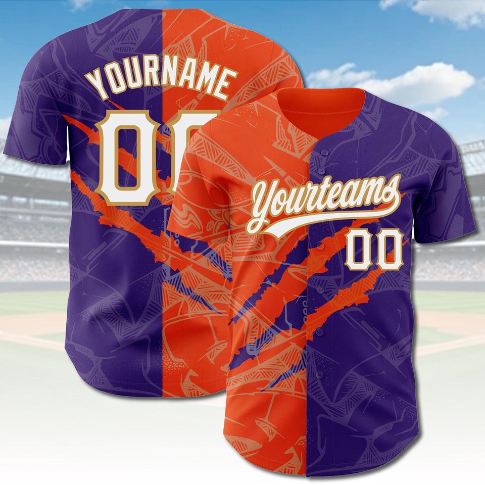 Custom Graffiti Baseball Jersey - Split Color Personalized Team Shirt