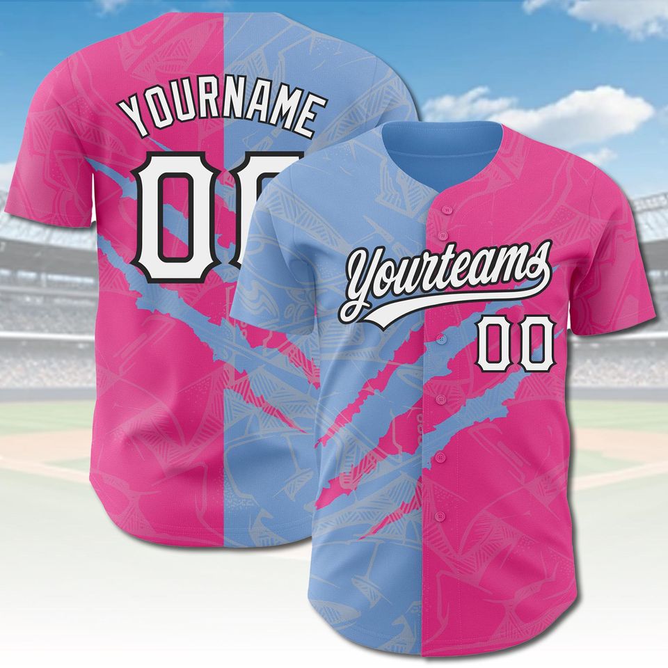 Custom Graffiti Baseball Jersey - Split Color Personalized Team Shirt
