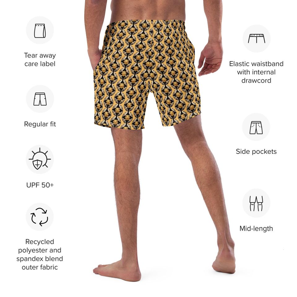 All-Over Print Recycled Swim Trunks