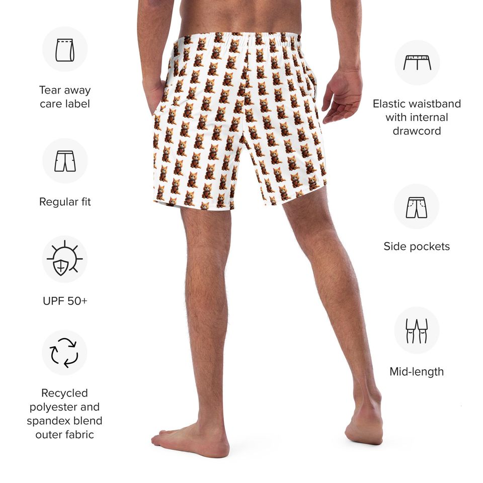All-Over Print Recycled Swim Trunks