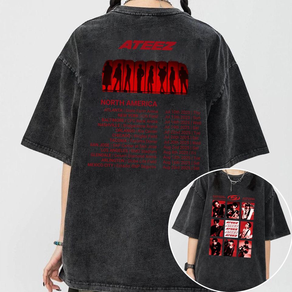 Ateez 2025 World Tour in Your Fantasy Mineral Wash Shirt, Ateez World Tour 2025 in North America, ATEEZ Golden Hour Part 3, Ateez Lemon Drop