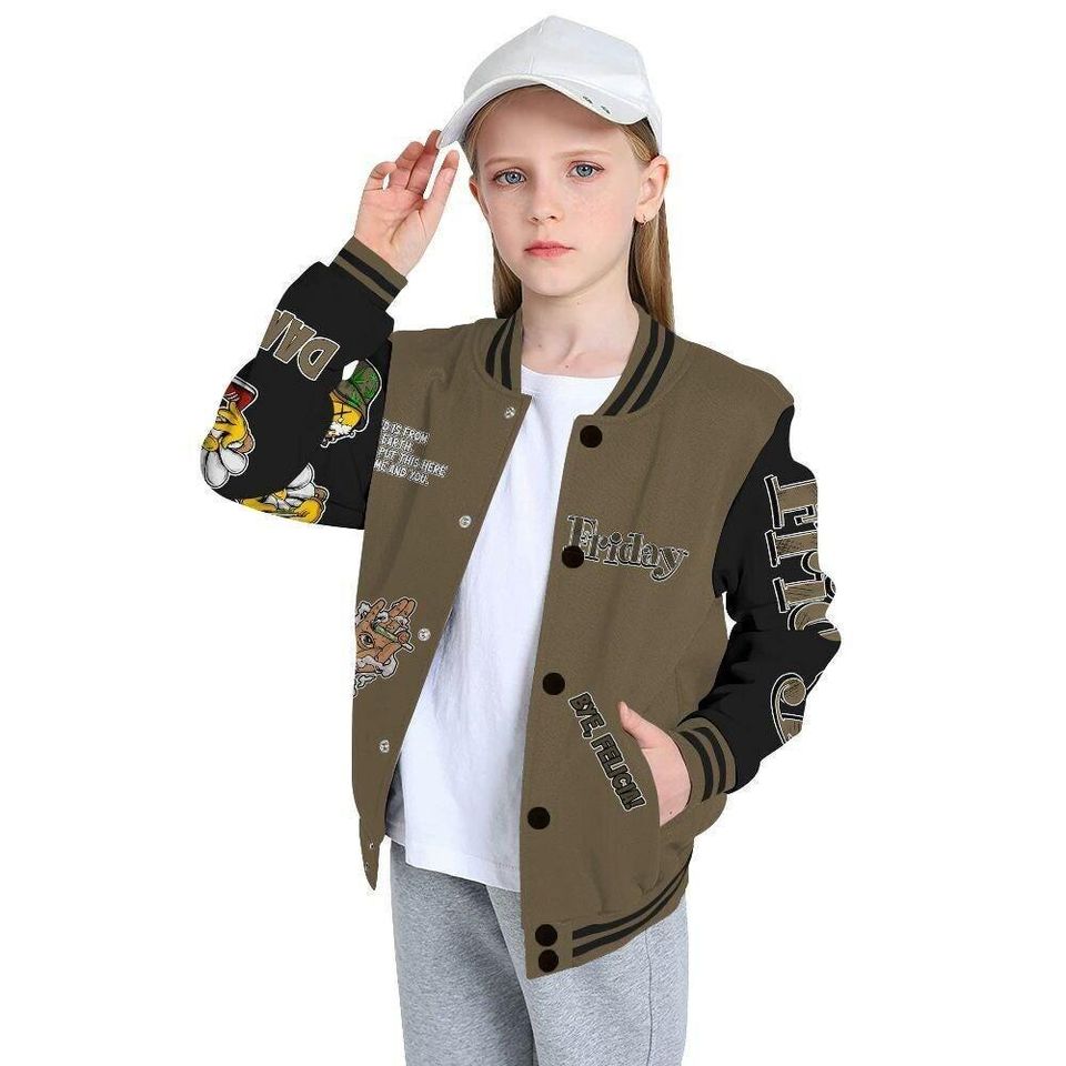 Dunkare Varsity Jacket for Olive 9s - Friday Sneaker Stress All Over Print
