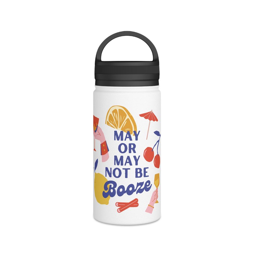 Stainless Steel Water Bottle, Handle Lid funny quotes gift