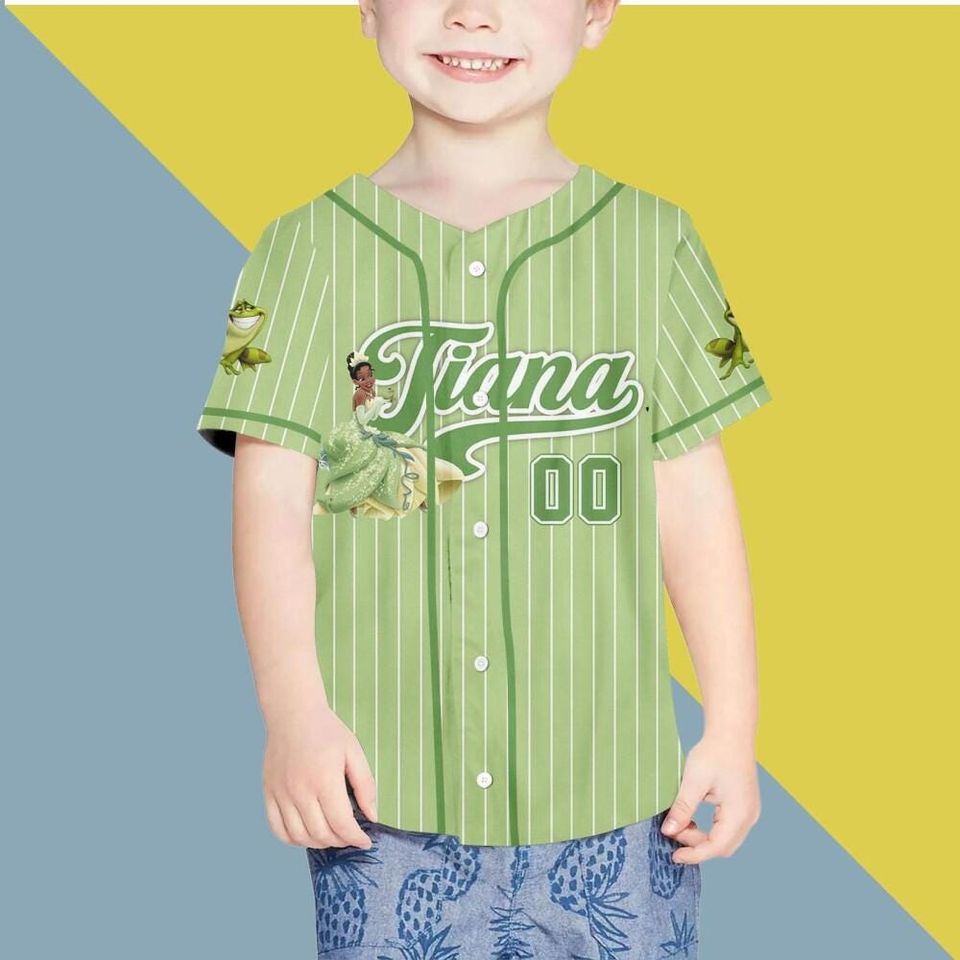 Custom Disney Princess Tiana Brave Baseball Jersey, Custom Tiana Baseball, Disney Princess Baseball Jersey