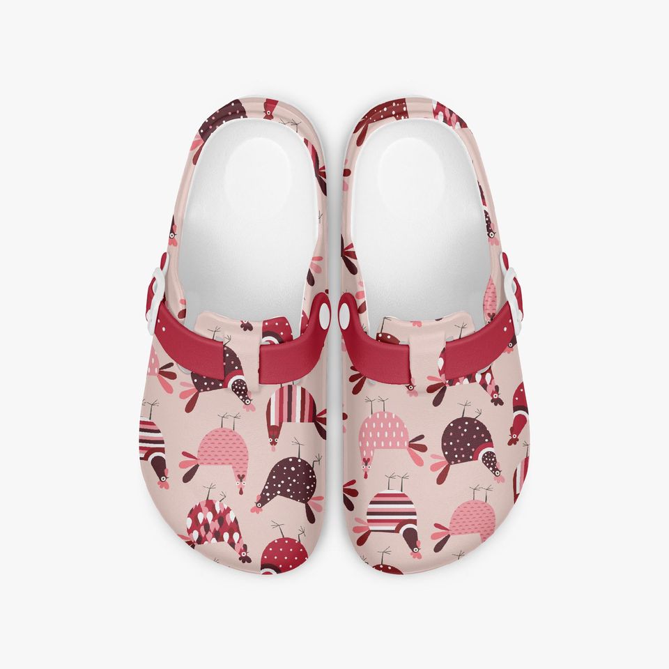 Unisex Chicken Pattern Slip-On Clogs for Work and Daily Wear